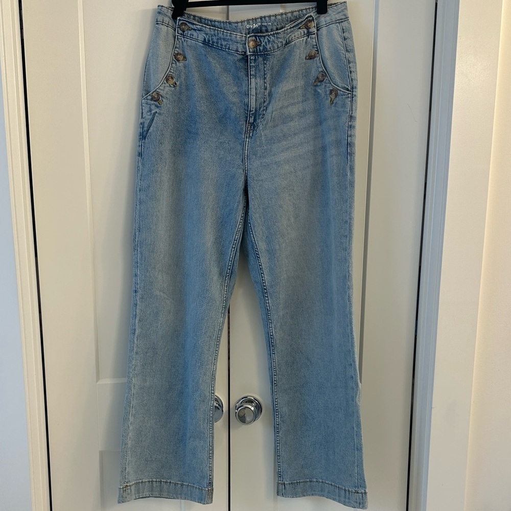 Trendy Plus Size High-Rise Relaxed-Fit Wide-Leg Sailor Jeans